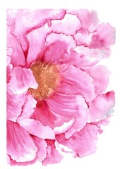 Pink flower watercolor