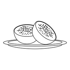 fresh kiwi healthy food vector illustration design