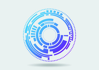 Abstract blue technology background with circle tech , Vector illustration