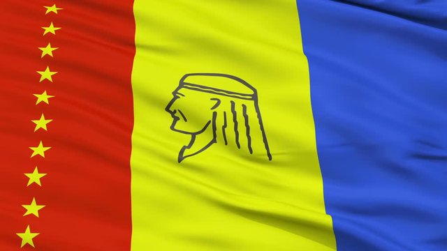Maturin closeup flag, city of Venezuela, realistic animation seamless loop - 10 seconds long