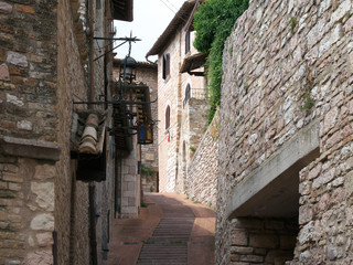 Assisi,Italy-July 28, 2018: Street view in Assisi 