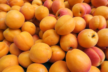 Close up Apricots, fresh fruit apricots, healthy fruit.