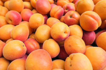 Close up Apricots, fresh fruit apricots, healthy fruit.