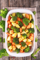 potato, carrot and broccoli