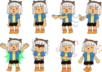 Halloween wolves girl set