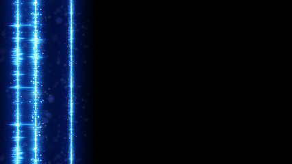 Blue digital audio wave on edge and free space