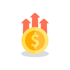 Profit money icon. Vector illustration.