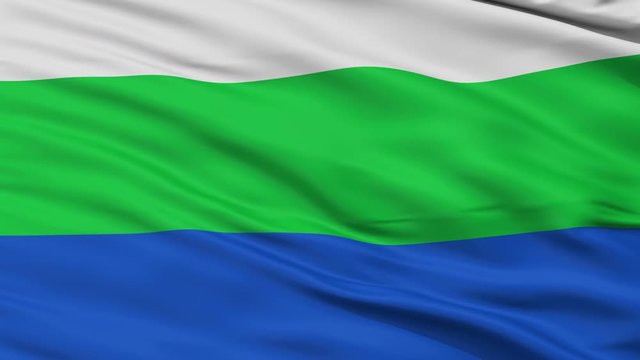 Cartagena del Chaira  closeup flag, city of Colombia, realistic animation seamless loop - 10 seconds long