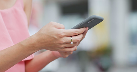 Woman use of mobile phone