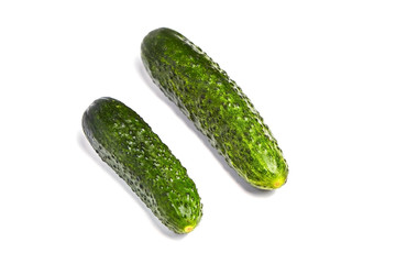 Two Cucumbers isolated on white background