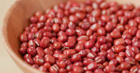 Pile of red mung bean