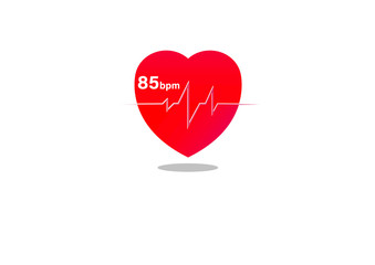 Illustration vector: Heart rate pulse icon