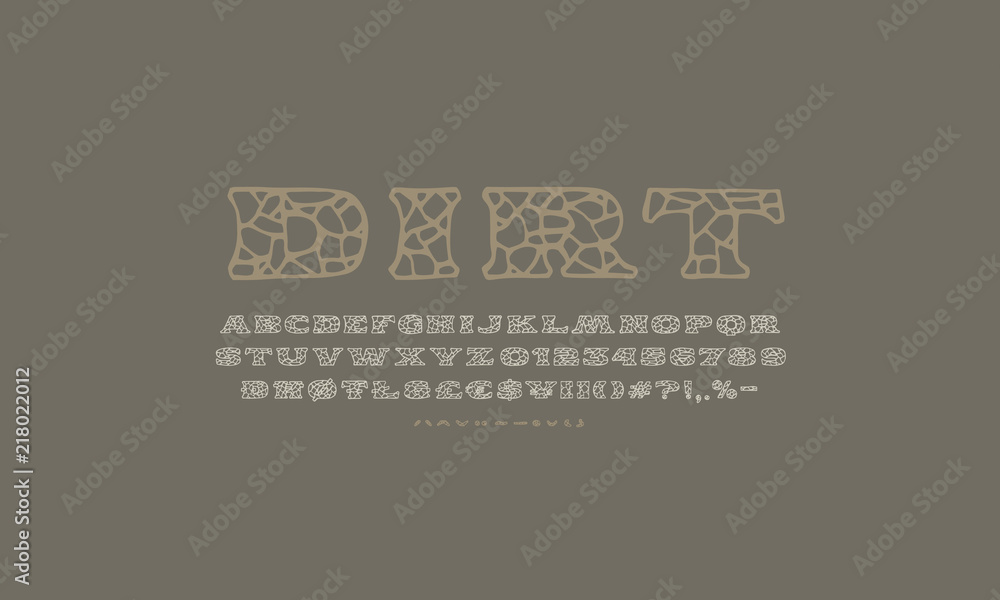 Fototapete serif font in the style of handmade graphics