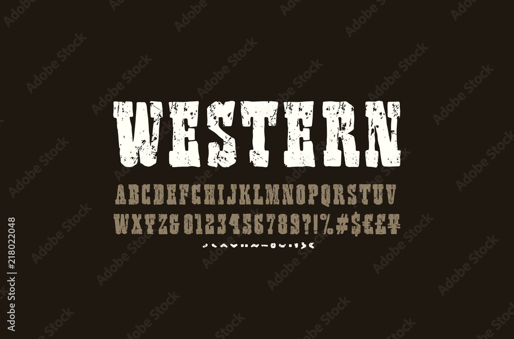 Poster serif font in the style of handmade graphics