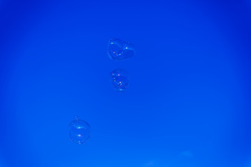 big bubbles in blue sky