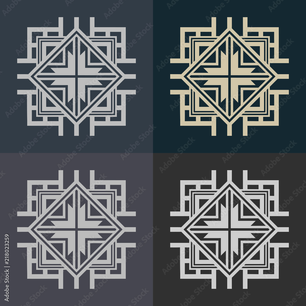 Poster abstract decorative element in the form of a maze. labyrinth vector icon.