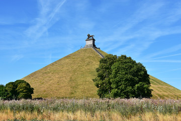 The Lion on the Mound monument on The Mount of Waterloo, Belgium