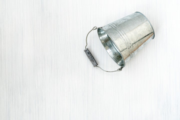 Empty metal bucket