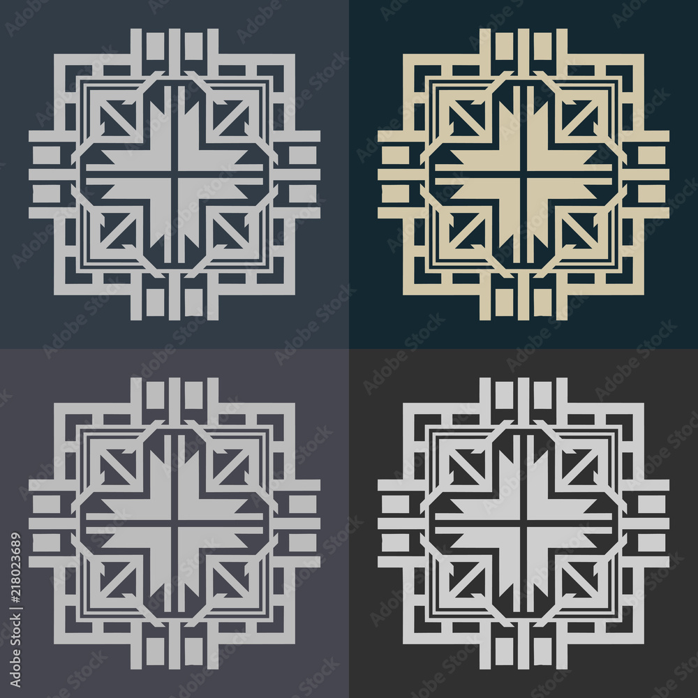 Poster abstract decorative element in the form of a maze. labyrinth vector icon.