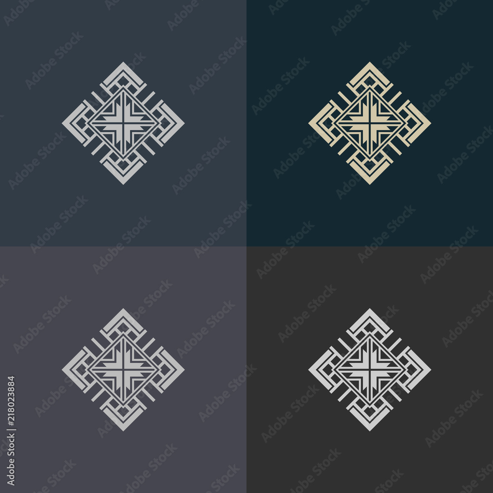 Poster abstract decorative element in the form of a maze. labyrinth vector icon.