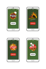 Pizza Hot Pizzeria Collection Vector Illustration