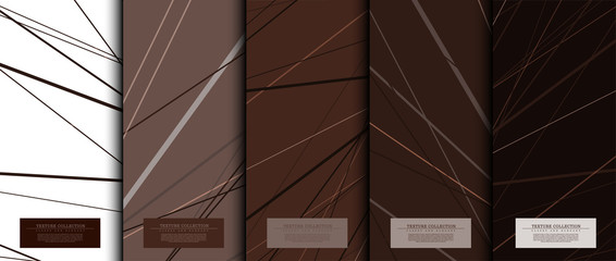 Texture collection abstract pattern texture chocolate brown background card template vector