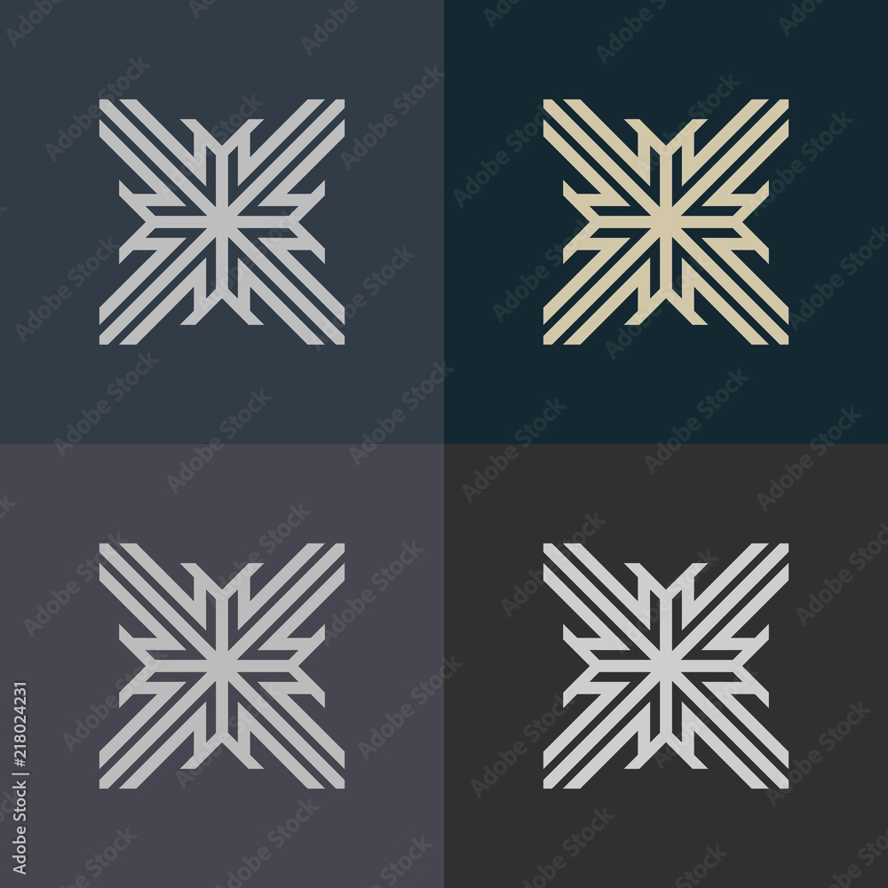 Aufkleber abstract decorative element in the form of a maze. labyrinth vector icon.