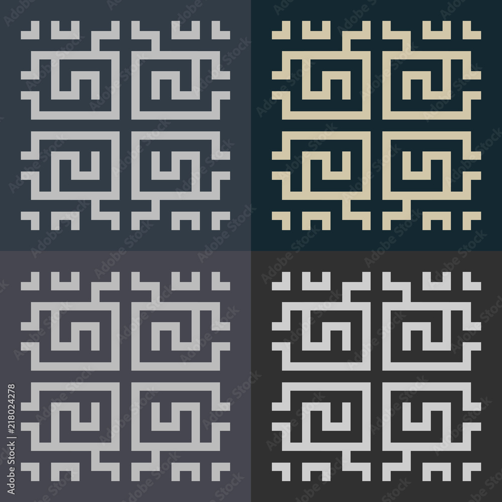 Aufkleber abstract decorative element in the form of a maze. labyrinth vector icon.