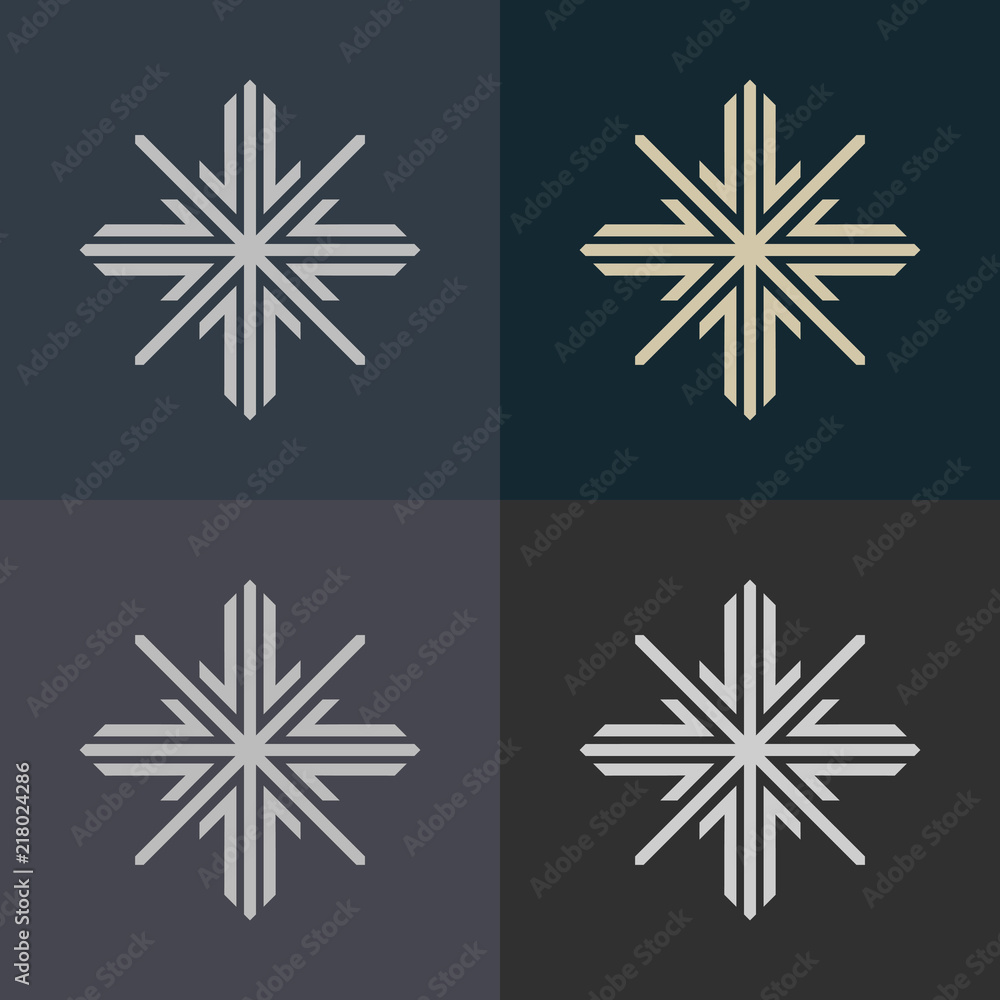 Aufkleber abstract decorative element in the form of a maze. labyrinth vector icon.