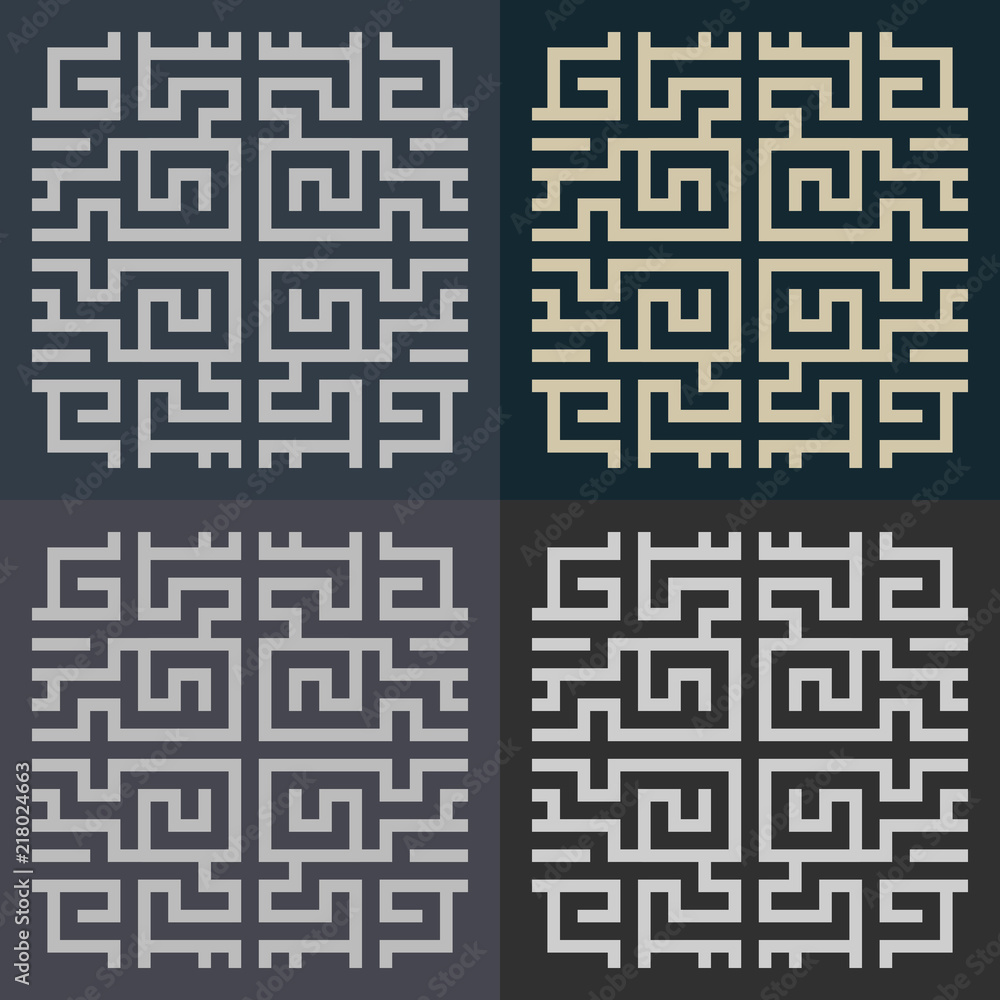 Aufkleber abstract decorative element in the form of a maze. labyrinth vector icon.