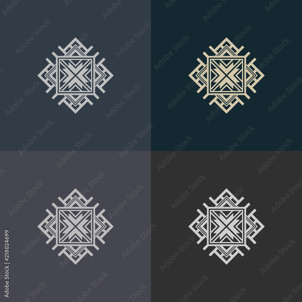 Poster abstract decorative element in the form of a maze. labyrinth vector icon.