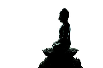 buddha statue isolated om white.