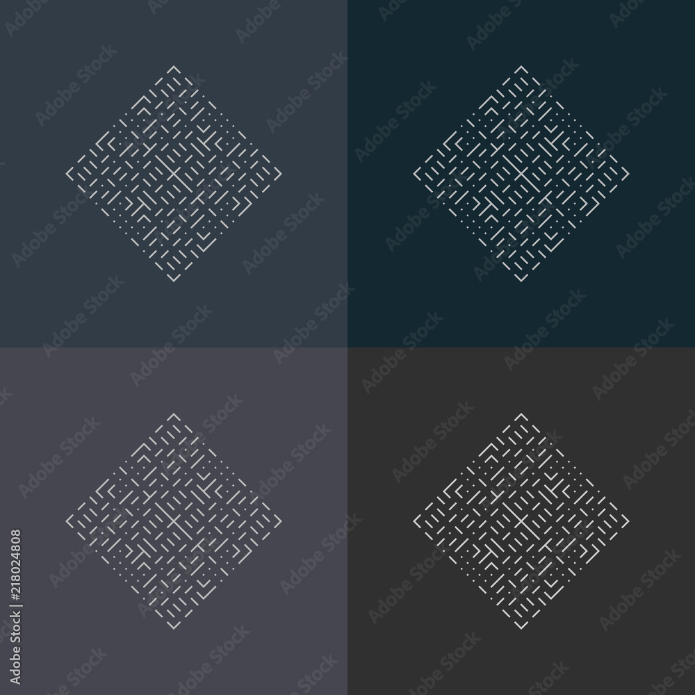 Aufkleber abstract decorative element in the form of a maze. labyrinth vector icon.
