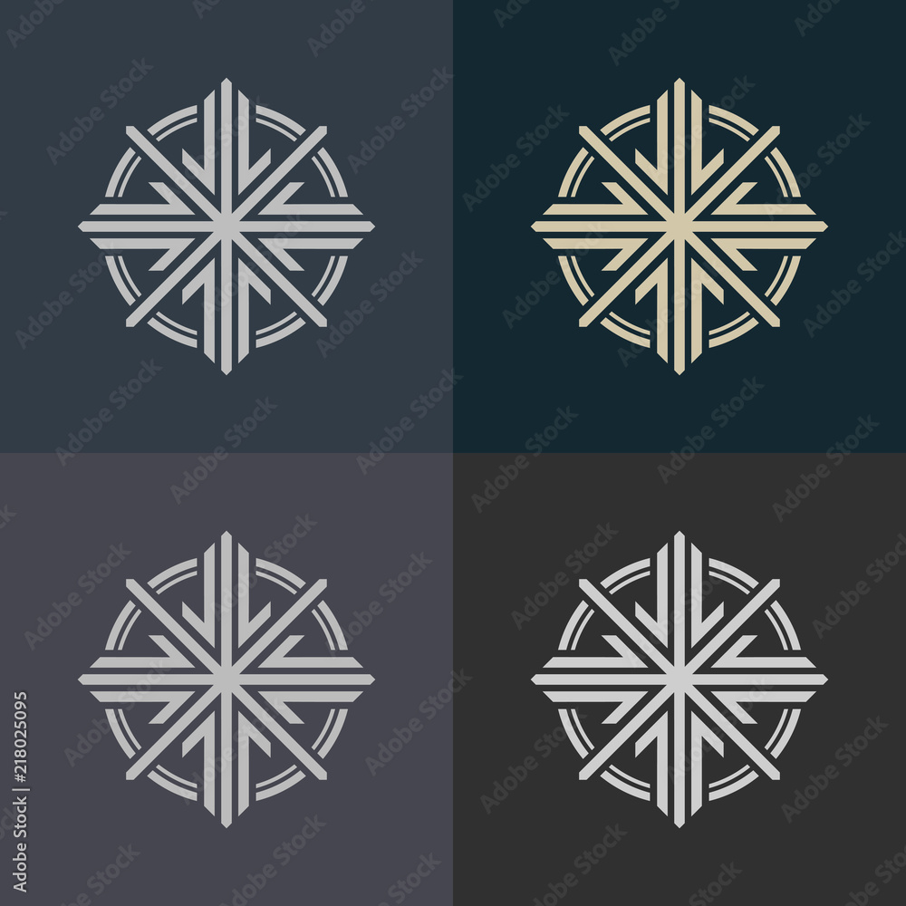 Aufkleber abstract decorative element in the form of a maze. labyrinth vector icon.