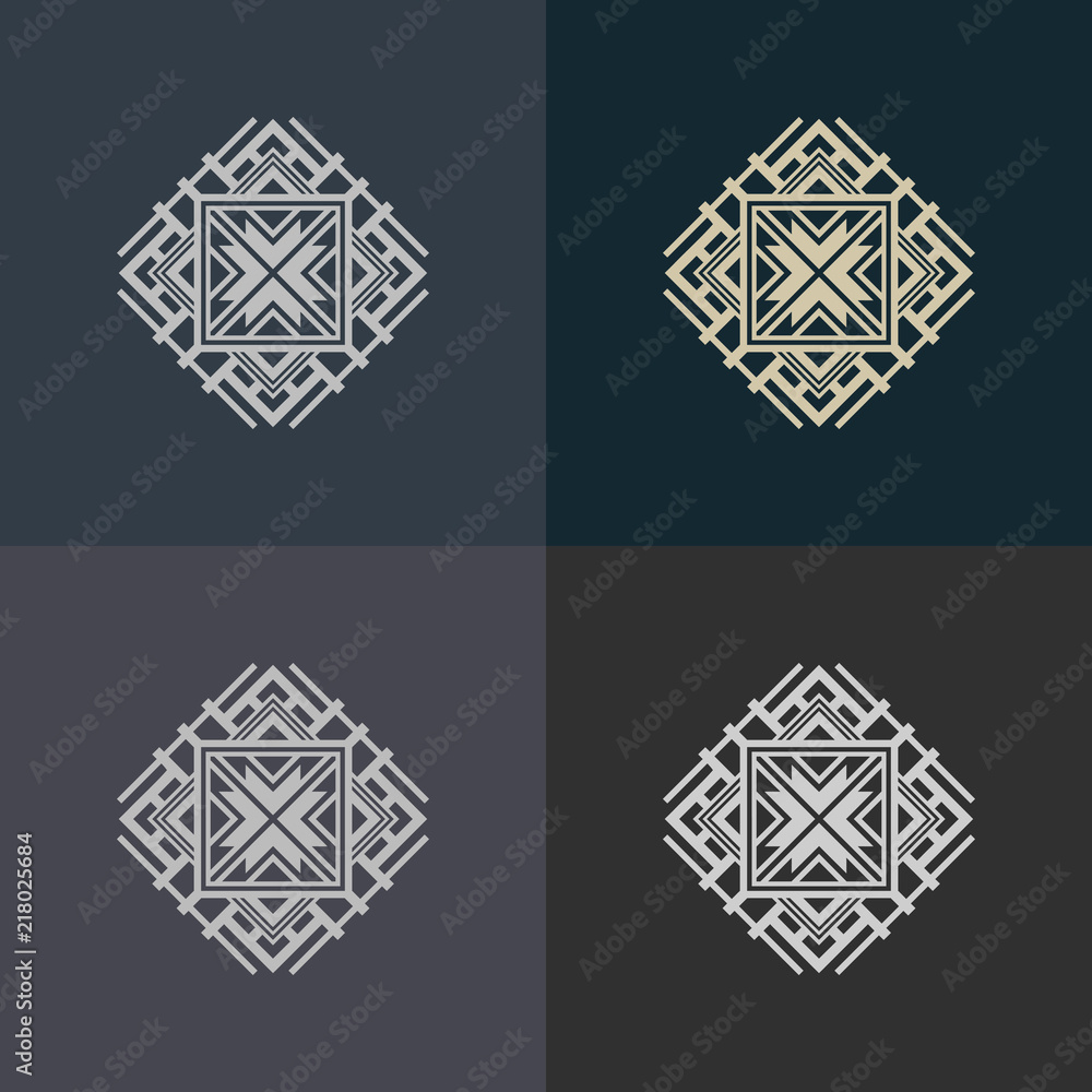 Aufkleber abstract decorative element in the form of a maze. labyrinth vector icon.
