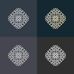 Abstract decorative element in the form of a maze. Labyrinth vector icon.