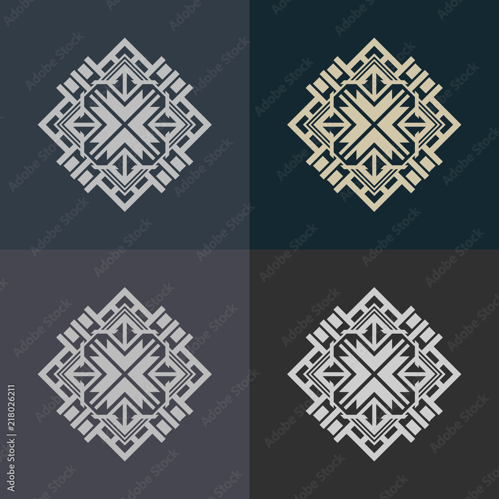 Poster abstract decorative element in the form of a maze. labyrinth vector icon.