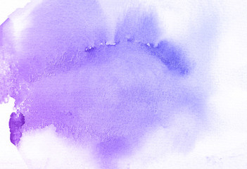 Purple and blue brush watercolor paint background.