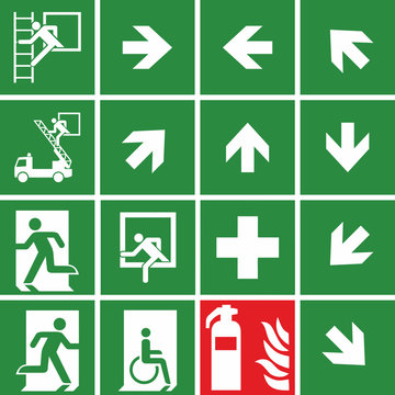 Fluchtwegpiktogramme ISO 7010
