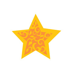 Obraz premium Golden Star Decorated by Arabic Ornaments Floral