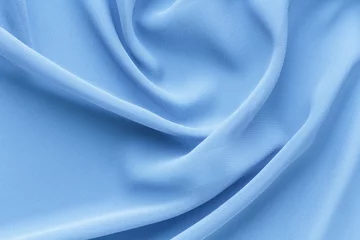 Vitrage gordijnen Stof light blue fabric with large folds, delicate background