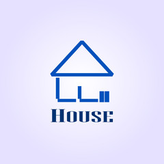 Home logo icon design with stroke