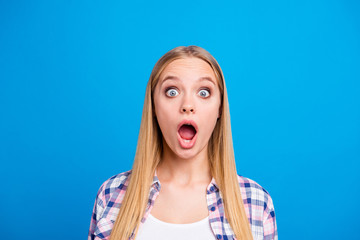 Sale Close up portrait of a cute and charming blonde girl with 