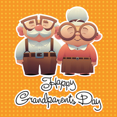 Happy grandparents day background with grandmother and grandfather vector