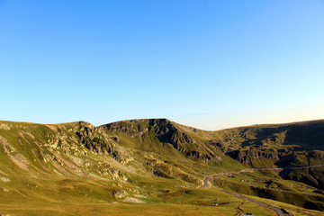 Summer landscape with Transalpina road in Romania