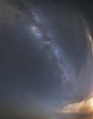 the abstraction of the night sky with the milky way with the soft focus