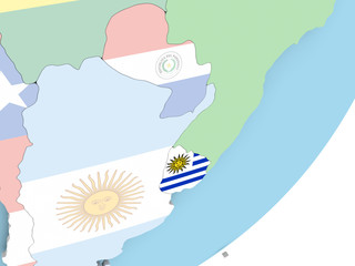 Uruguay with flag