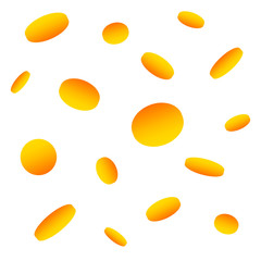 Falling gold coins; Money rain dropping from the sky; Coins money falling flat gradient illustration; Growth, income, investment