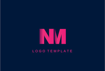 Fototapeta na wymiar NM Letter Logo Design Vector