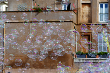 bulles de savon, art de rue 